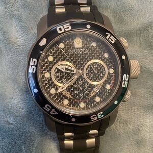 Invicta Pro Diver Scuba Men's Chronograph Quartz Black Dial Rubber Strap Watch